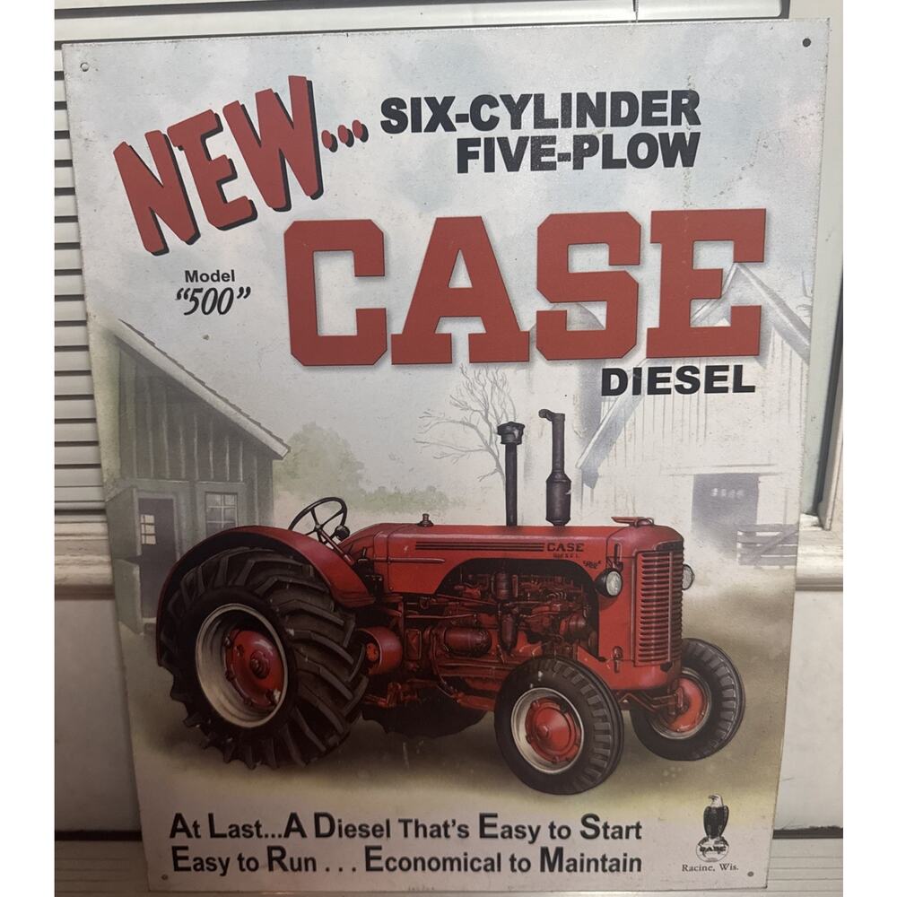 Case Tractor Model 500 Diesel Collectible Metal Sign 2004 USA Made 12.5’X16’